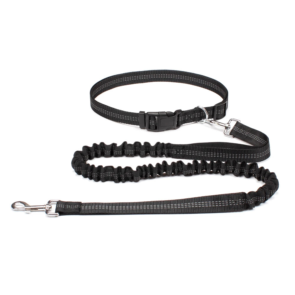 Hands-Free Dog Leash with Adjustable Waist Belt & Chest Strap for Walking Running Jogging