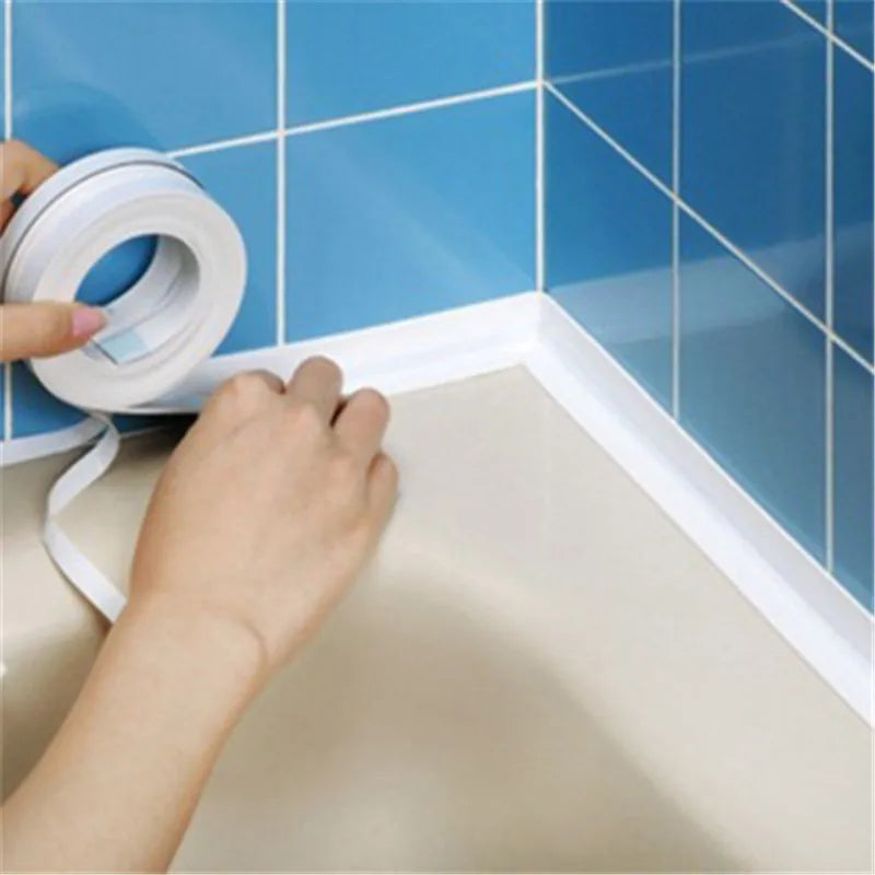 Bathroom Waterproof Wall Stickers Sealing Tape PVC Adhesive Sealing Strips Sink Edge Tape Kitchen Bathroom Accessories