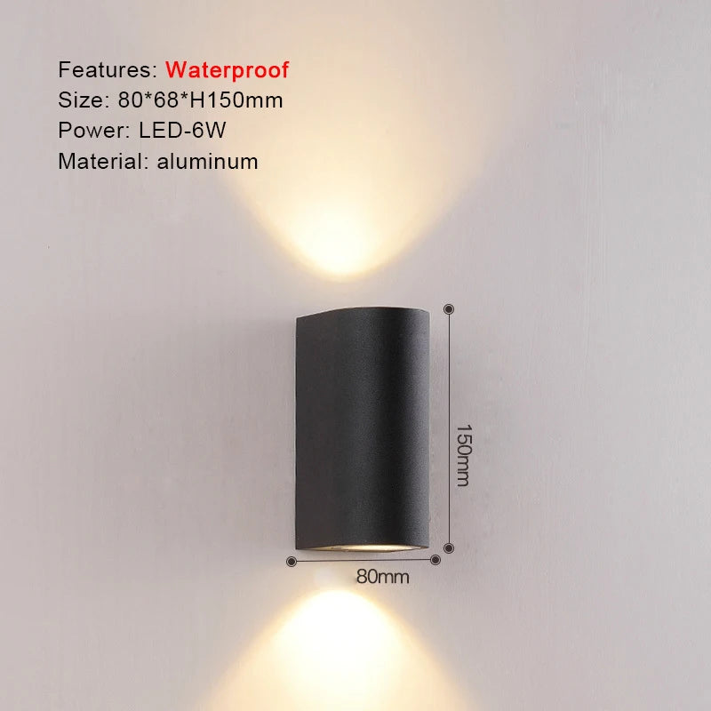 IP65 LED Wall Lamp Outdoor Sconce for Balcony Porch Garden Yard Aisle Decor Lighting Aluminium Indoor Bedside Lamp