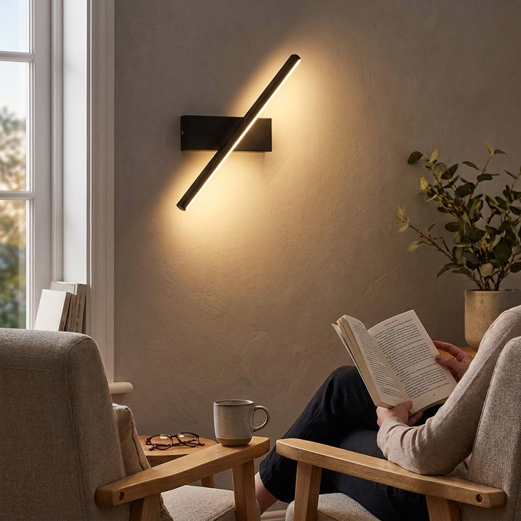 Bedroom Bedside Wall Light 330° Rotatable Adjustable Light Angle Indoor LED Wall Lamp Simple Light Fixture Aluminum AC90-260V in use