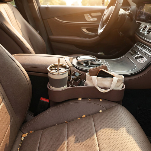 Creative and Practical Automotive Interior Products: Car Seat Gap Plug, Anti-leak Strip, Multi-functional Storage Box in use
