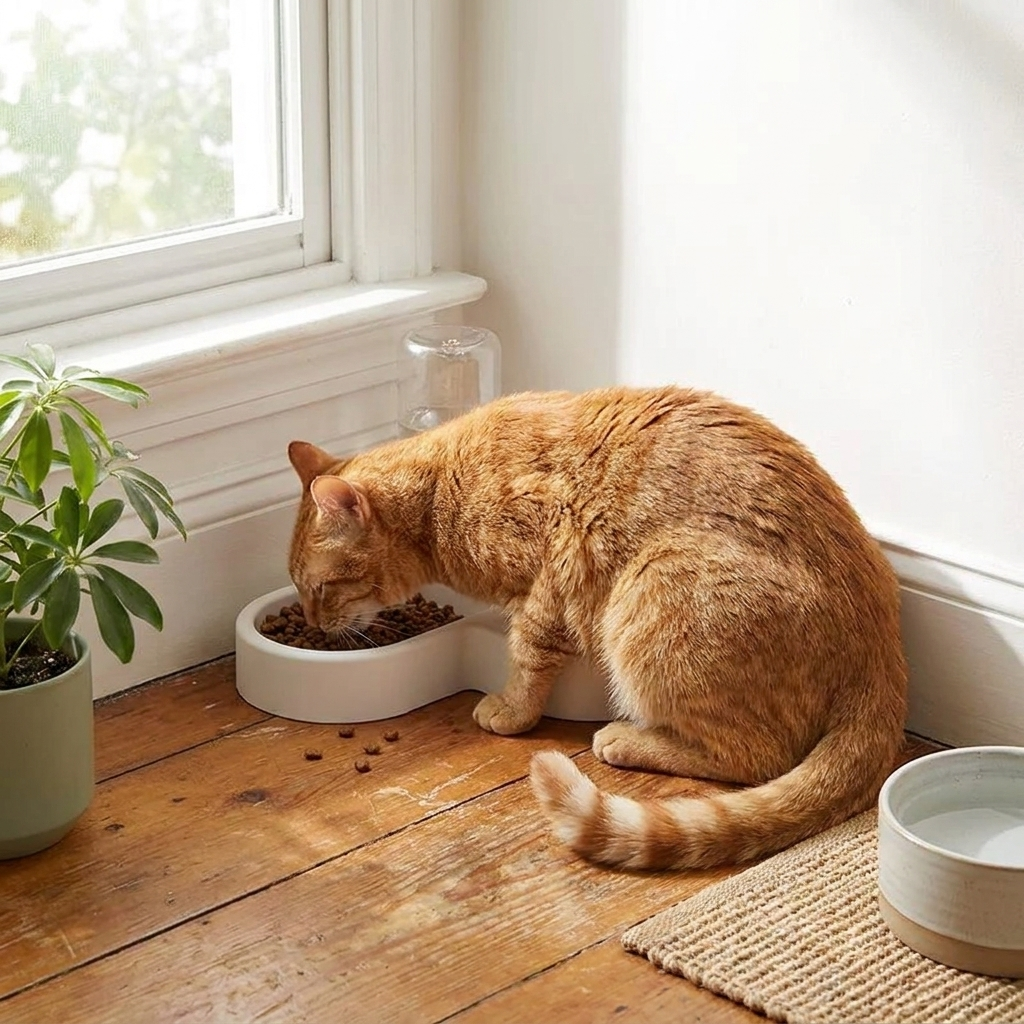 Automatic Drinking Love Pet Bowl Moisture-proof Cat Bowl Dog Basin Dual-use Multi-functional Drinking And Feeding in use