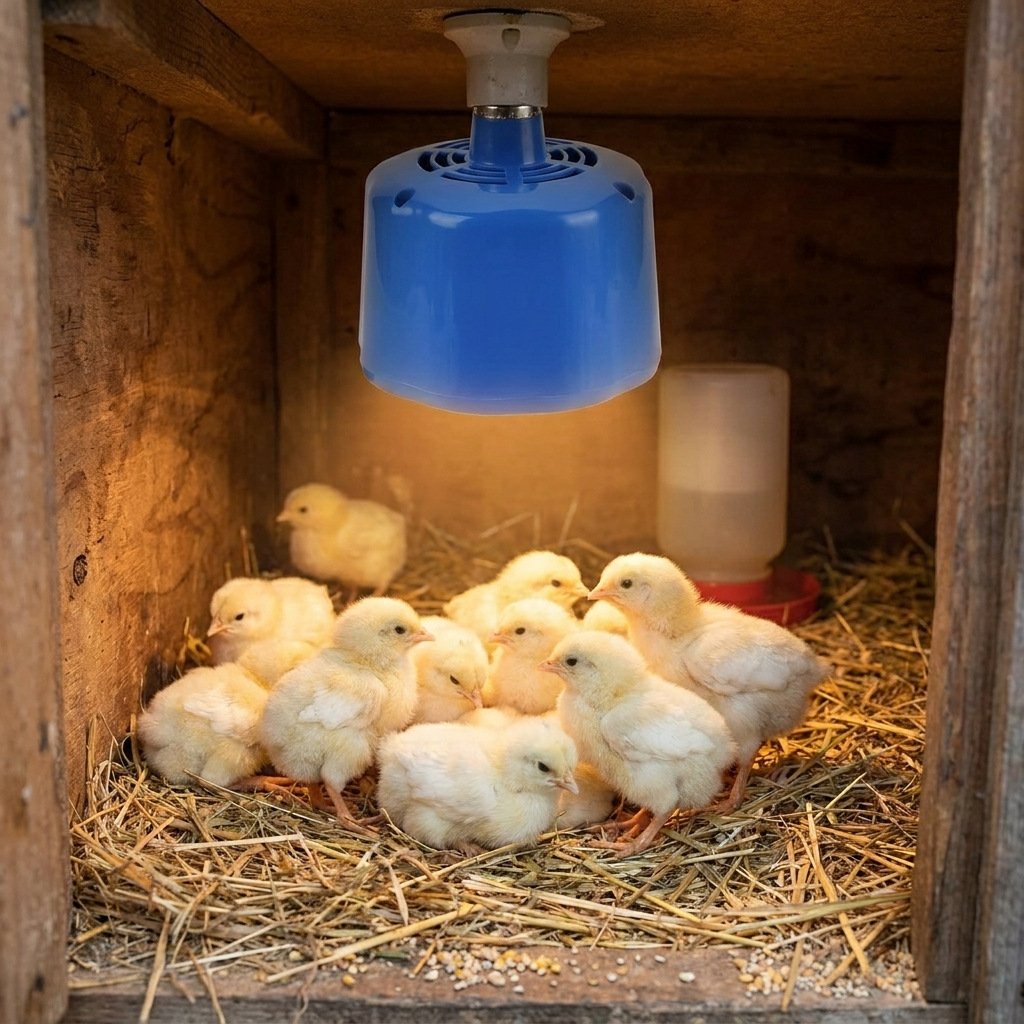 Chicken Heating Lamp Farm Animal Warm Light For Piglet Duck Temperature Controller Heater For Incubator Farm Tools 100-300W in use