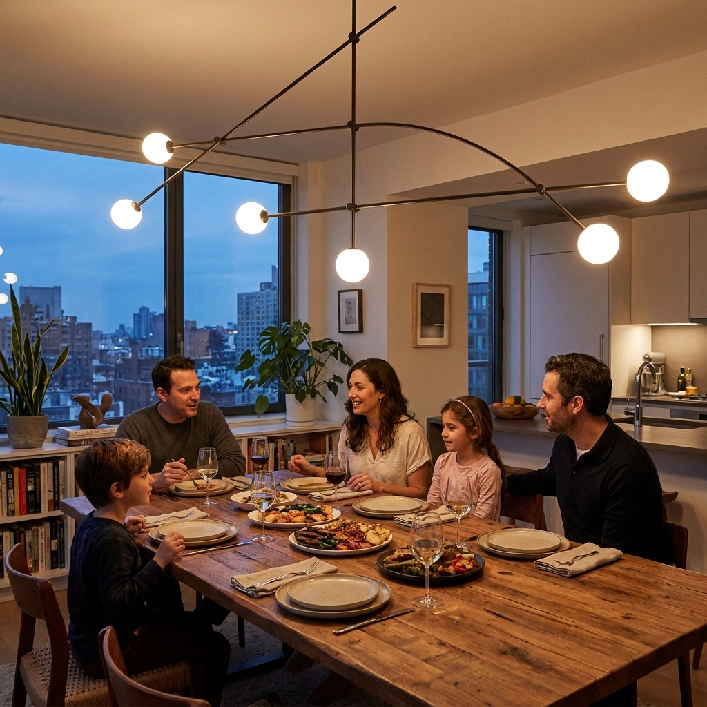 Modern Multiple Chandelier Living Room Black Luminaire Pendant Light for Restaurant Bedroom Lustre Room Decor in use