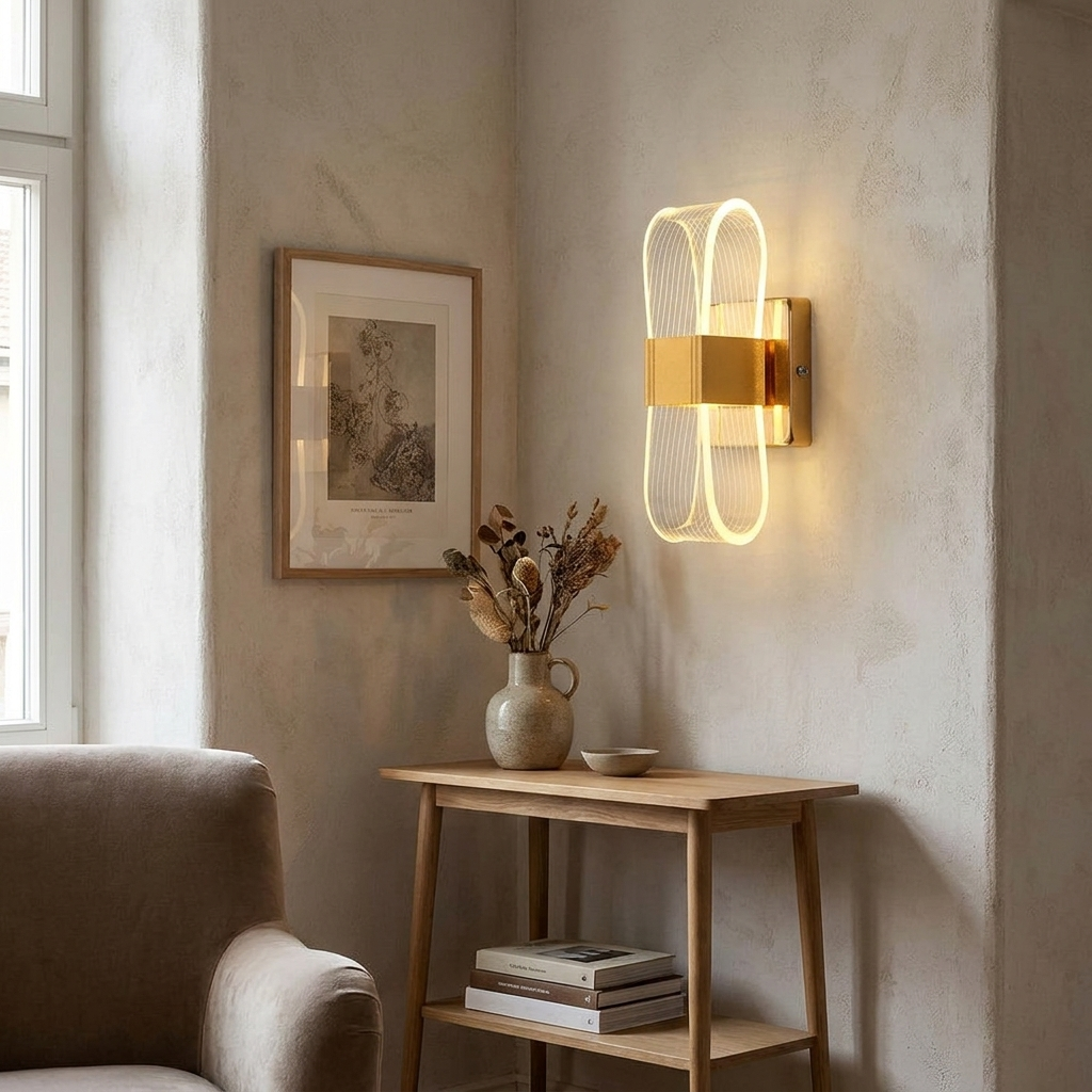 Nordic luxury wall lamp LED bedside lamp Aluminum wall light Modern Living room background wall decorative light in use