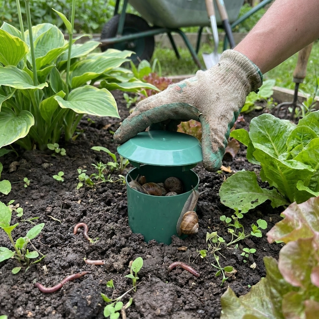 Snail Trap Orchard Bug Catcher Insect Vegetable Garden Supplies Slug Repellent Accessories Gadgets Products Pest Control Home in use