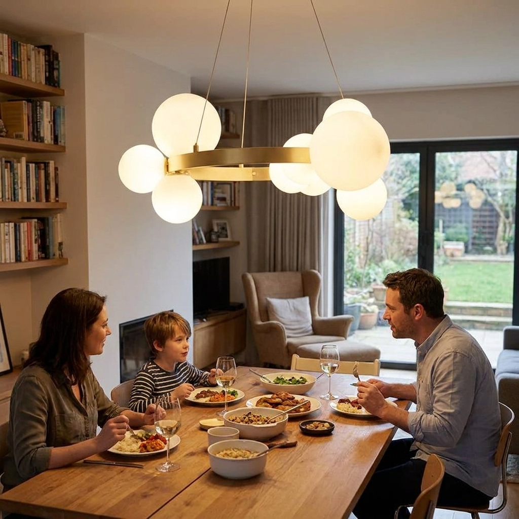 Clear White Glass Ball Chandeliers Parlor Dining Room Bedroom Suspension Lamp Cord Adjustable Include G9 Bulb Good Packaging in use