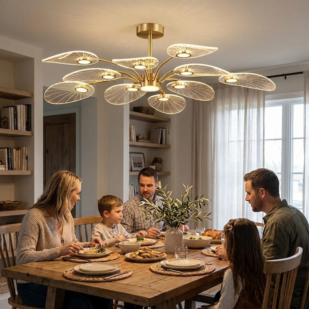 Living Room Ceiling Chandelier Modern Interior Decoration Study Bedroom Pendant Light Dining Room Kitchen Chandelier Led Lamp in use