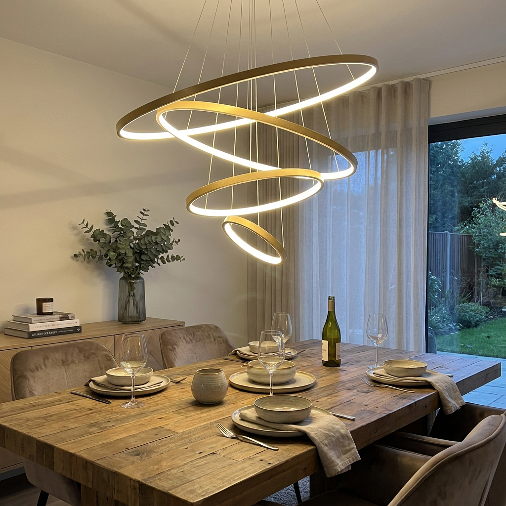 Modern led dining room chandeliers simple ring chandelier living  bedroom Lights home indoor lighting decorative Pendant Lamps in use