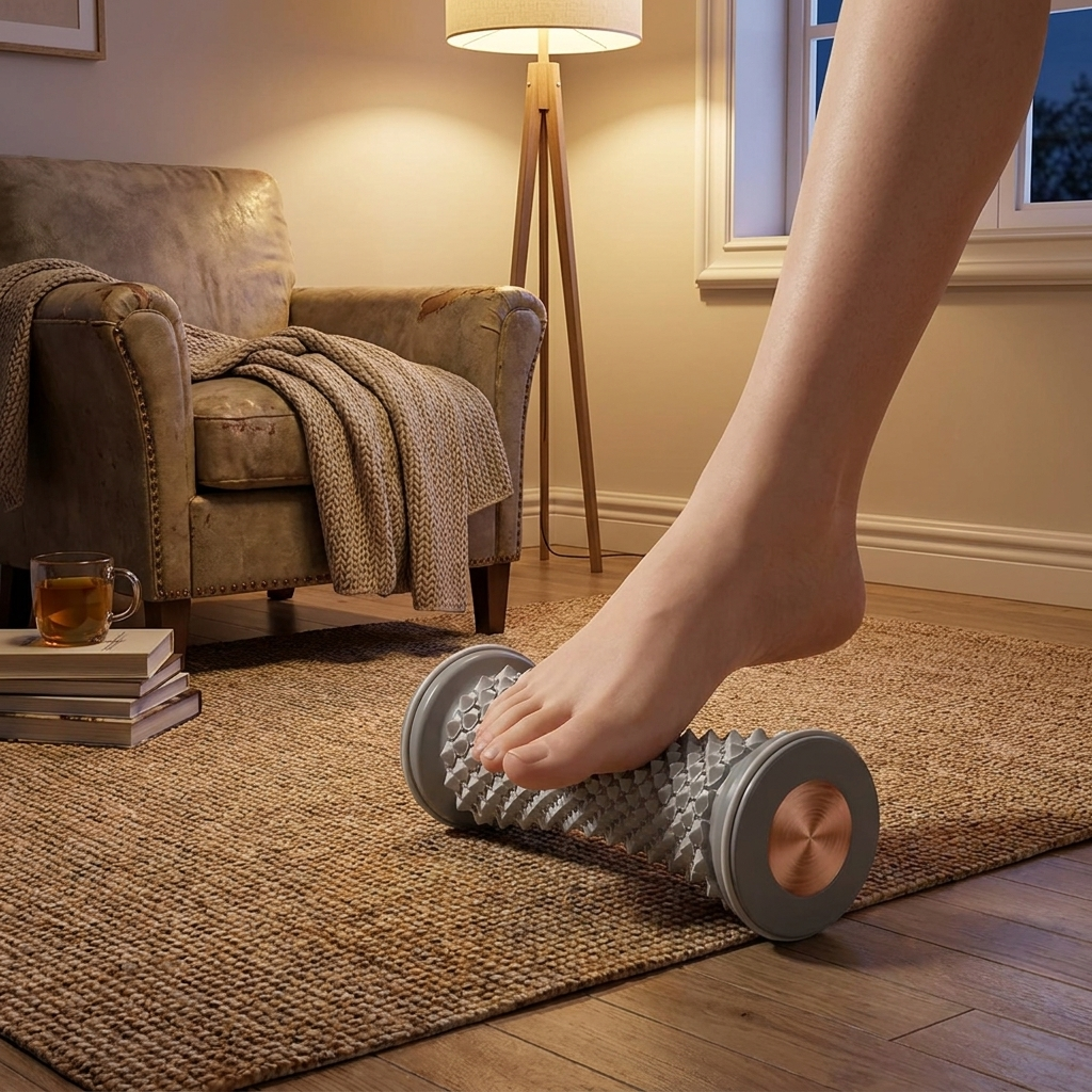Foot Massager Massage Roller Yoga Massage Ball Plantar Fascia Roller Muscle Relaxation Care Plastic Manual Foot Massager Rollers in use
