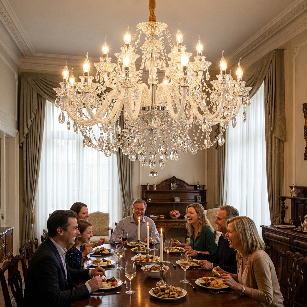 Luxury Home Crystal Chandeliers Villa Lighting for Living Room Decorate LED Ceiling Pendant Lights Indoor Hanging Lights Fixture in use