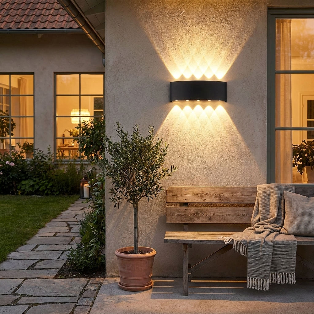 Up and Down LED Wall Lamp Waterproof Interior Wall Light For Bedroom Living Room Corridor Indoor Outdoor Lighting in use
