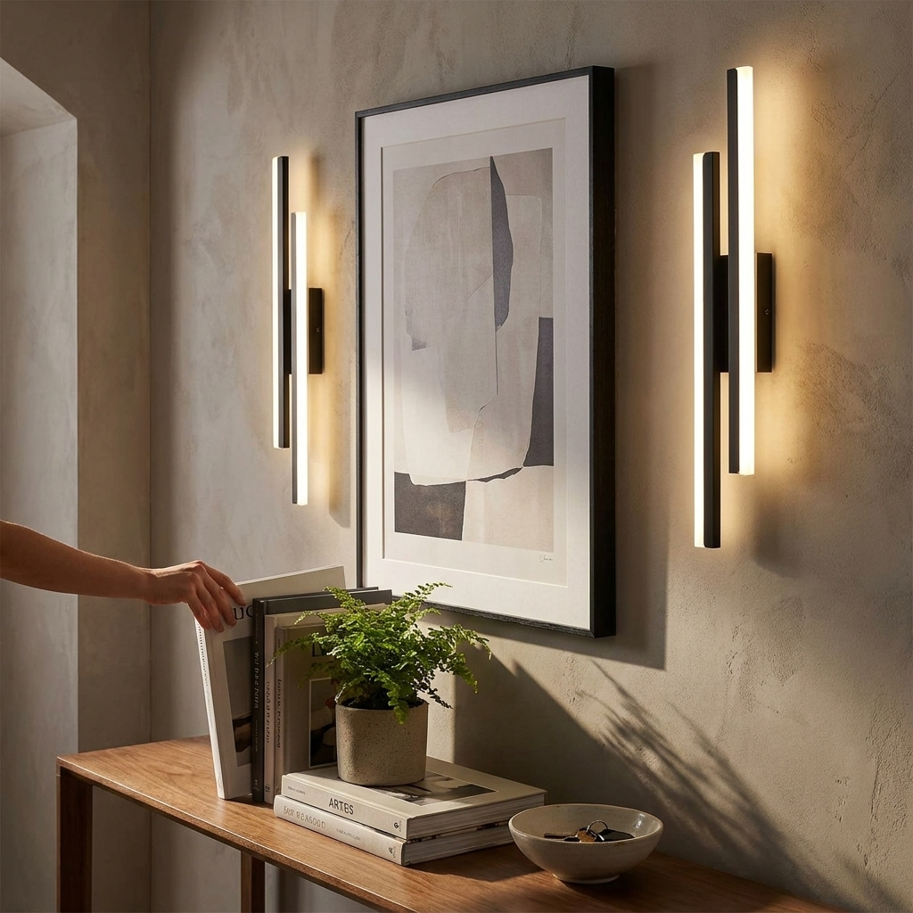 LED Bedroom Wall Lamp Wall Sconces Copper Line Pipe Acrylic Lampshade Indoor Lighting for Living Room Corridor Light Fixture in use