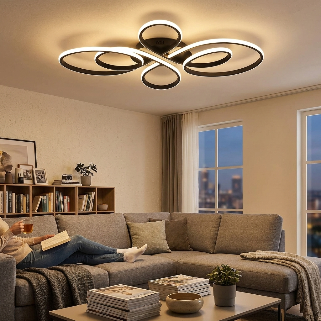 Low Floor Living Room Ceiling Lights Remote Control Modern LED Surface Mounted Light Fixture Dining Room led Ceiling Lamps Dimme in use