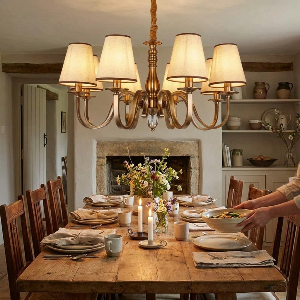 Luxury Classic LED Chandelier Light Living Dining Room Bedroom Hanging Light Home Decor Special Rustic Suspension Luminaire in use