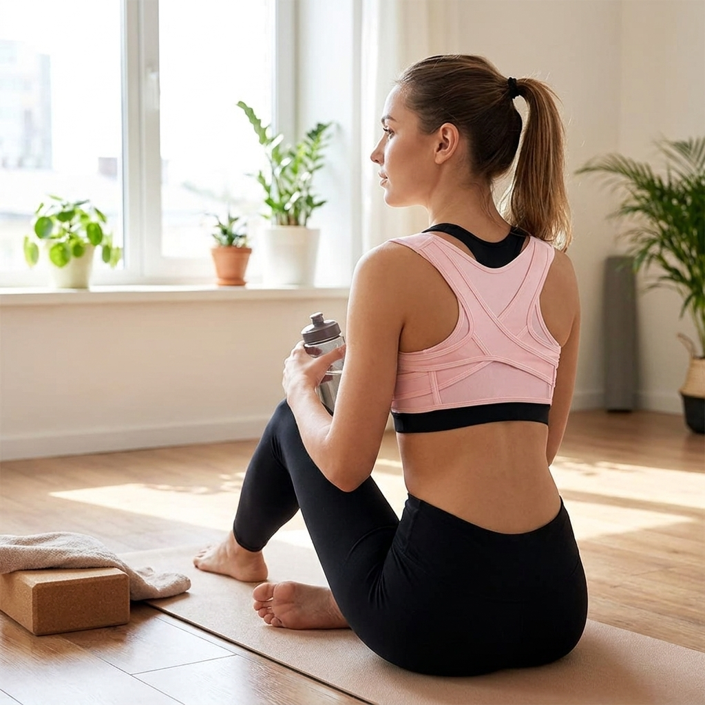 Posture Corrector Adjustable Upper Back Brace Breathable Back Support Straightener for Neck Shoulder Clavicle Lumbar Pain Relief in use