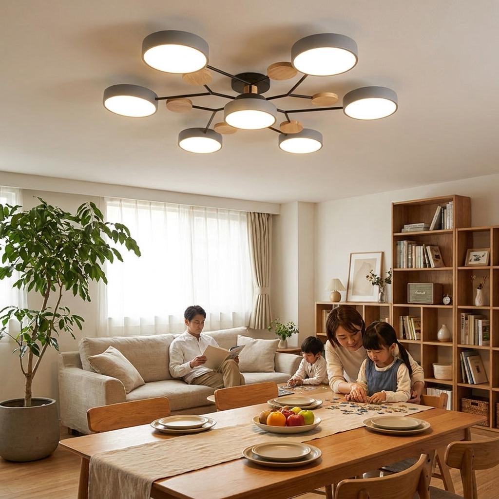 LED Chandelier with 3 Different Colors Suitable for Living Room Bedroom Hotel apartment Study Home Decoration Indoor Lighting in use