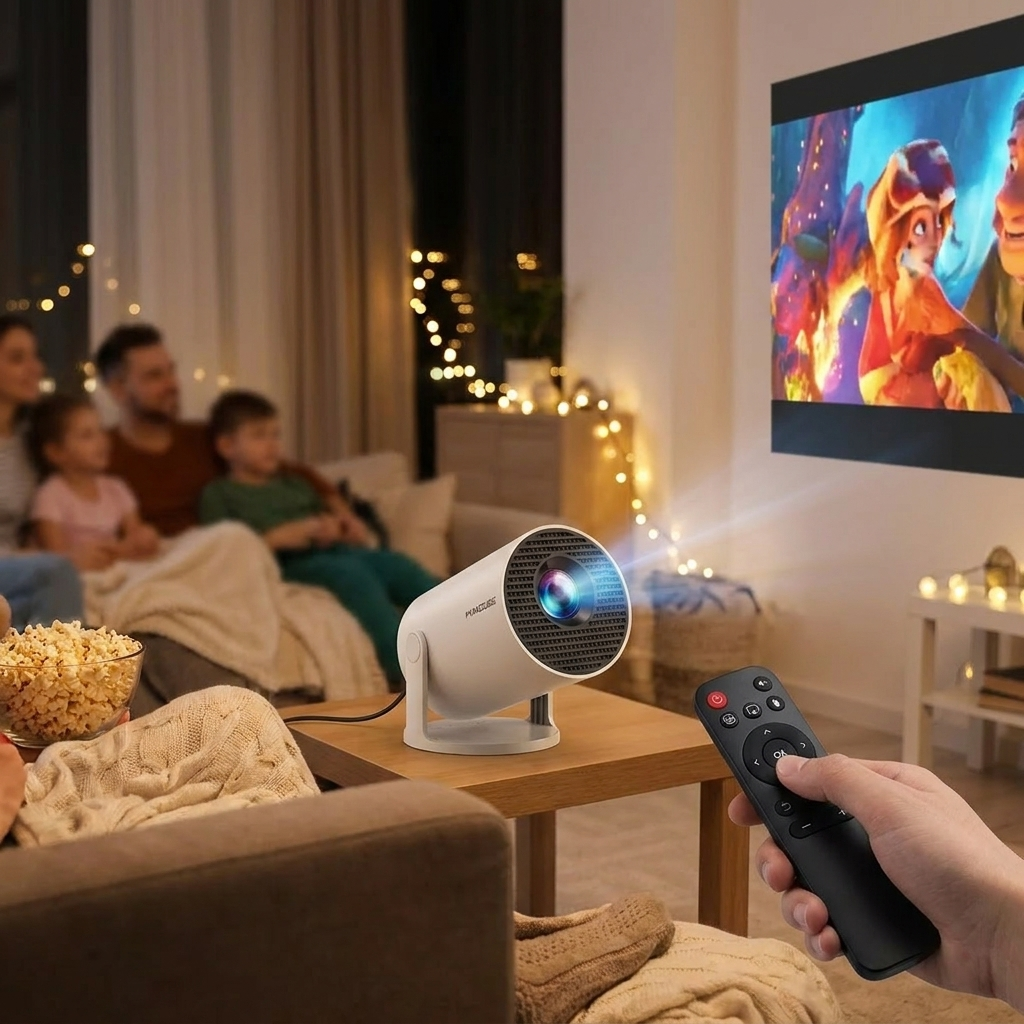 Magcubic Mini Portable HY300 Pro Projector in use