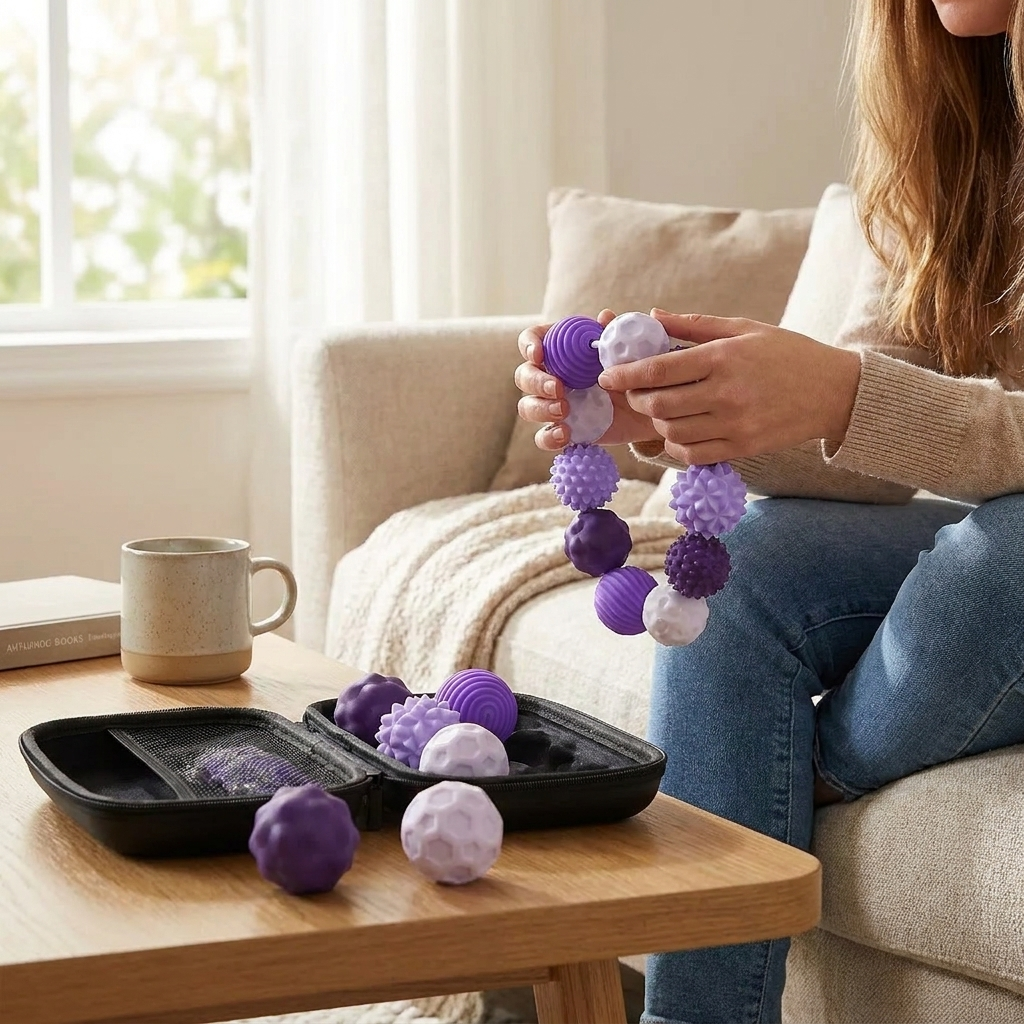 Magnetic Silicone Sensory Balls Worry Balls Autism Calming Fidgeting Toy Fidget Toy Kid Adults Anxiety Relief Stress Sensory Toy in use