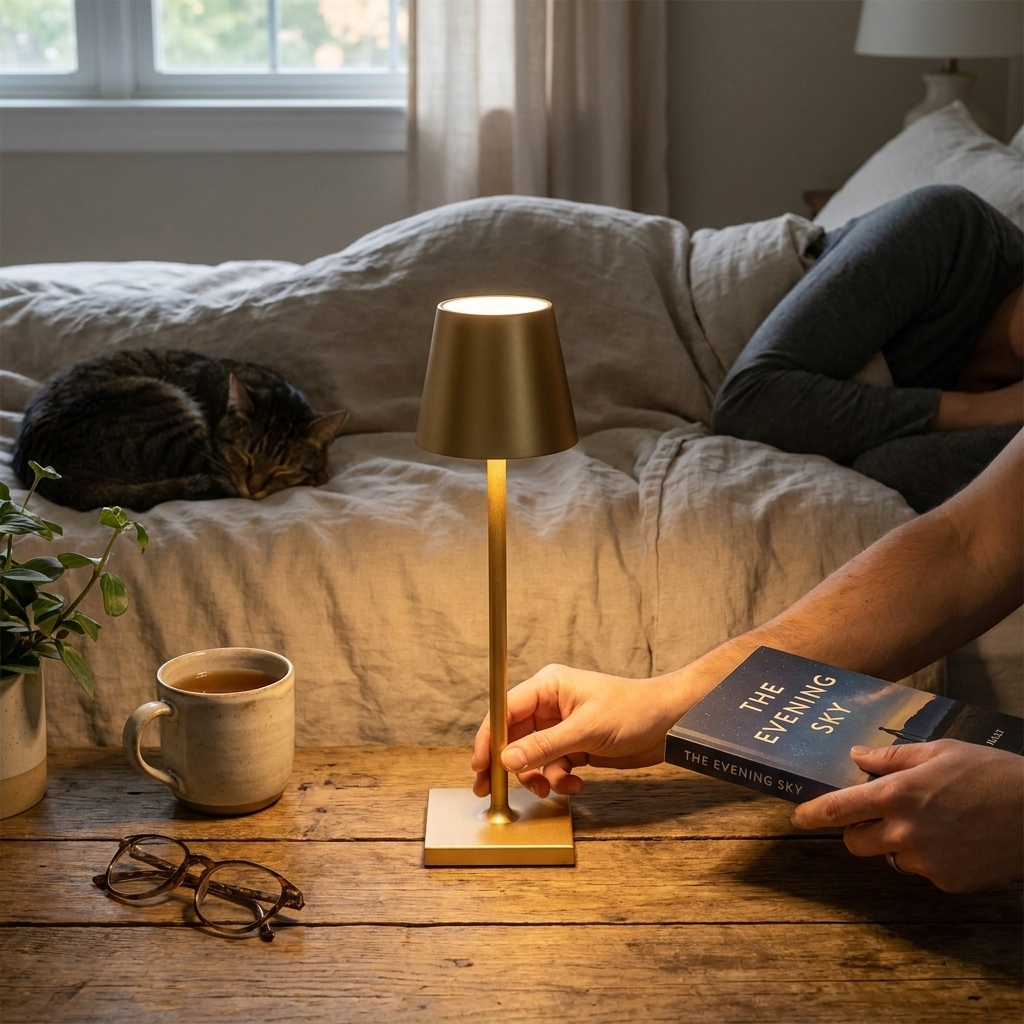 LED Desk Lamp Usb Rechargeable Table Lamp in use